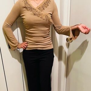Boho Tan Fringe Top